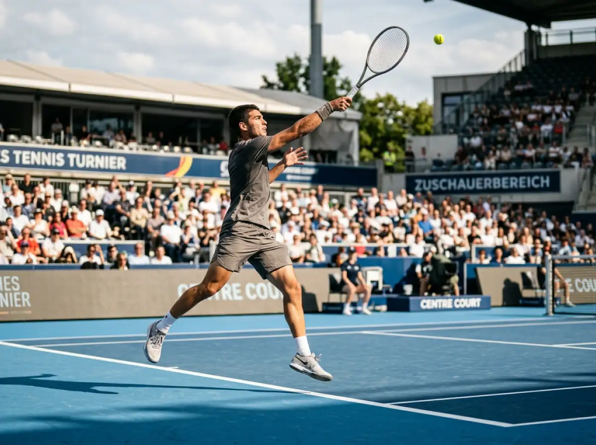 ATP Tour Tennisturnier mit Spielern auf Hartplatz