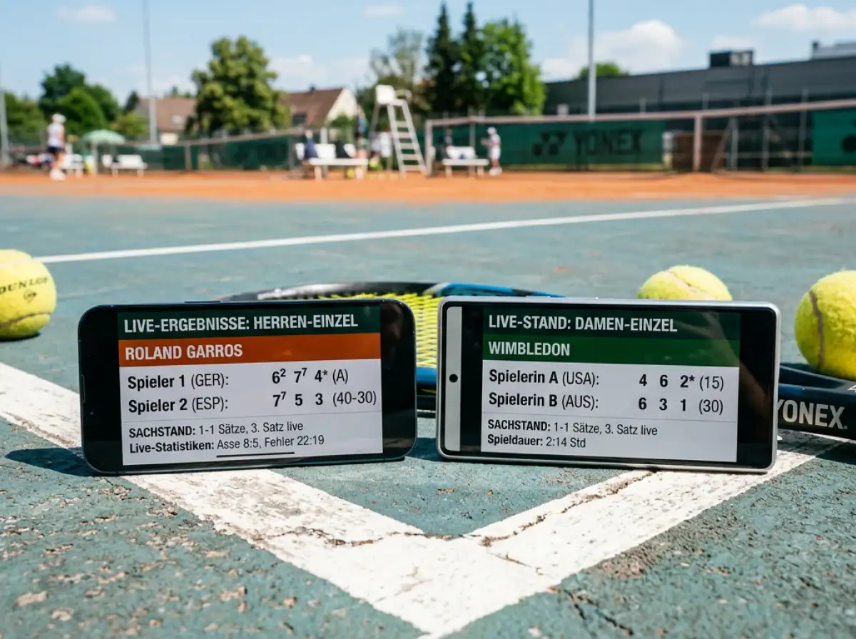 ATP und WTA Apps - Smartphones zeigen offizielle Tennis Live Scores