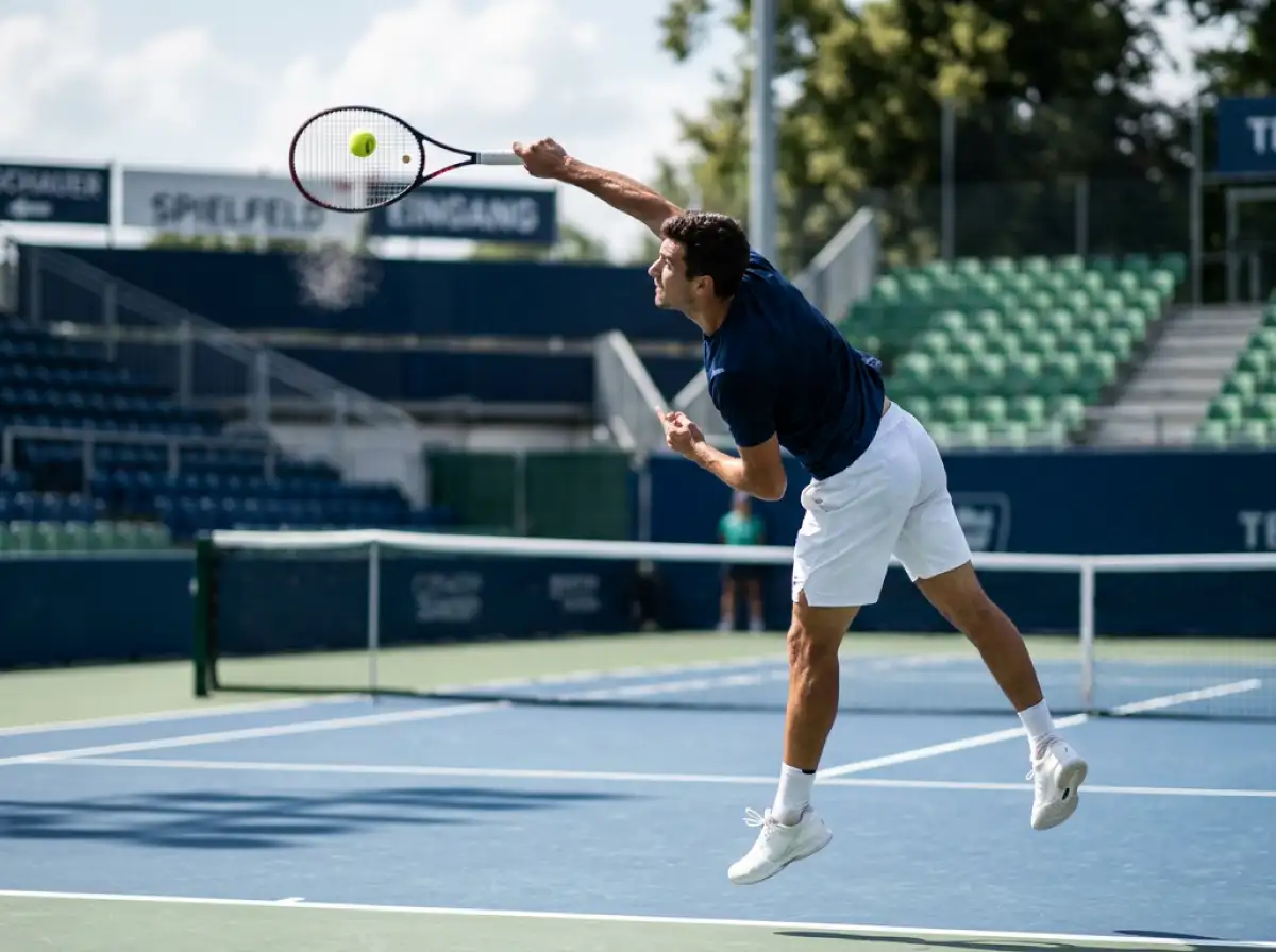 Kraftvoller Tennis-Aufschlag für ein Ass