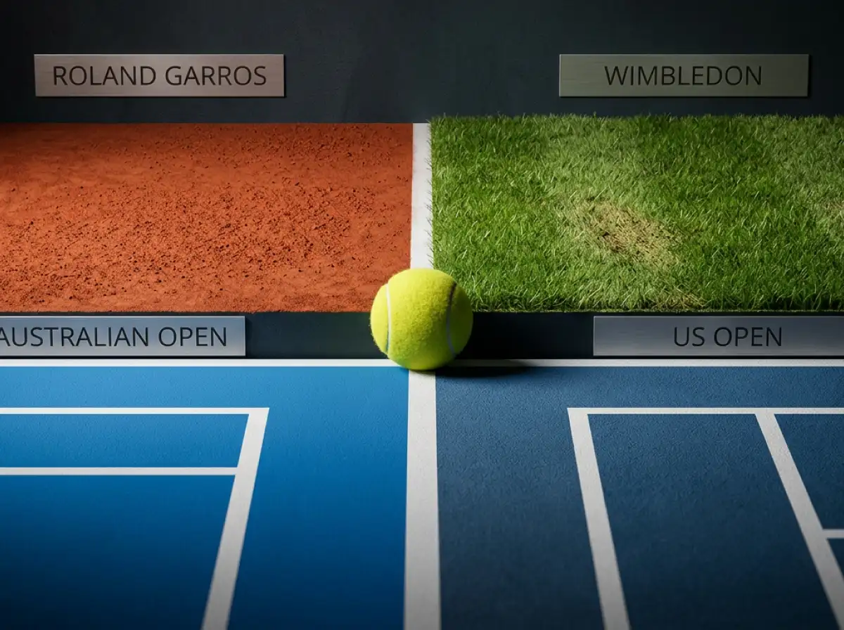 Tennis Grand Slam - Trophäen der vier wichtigsten Turniere