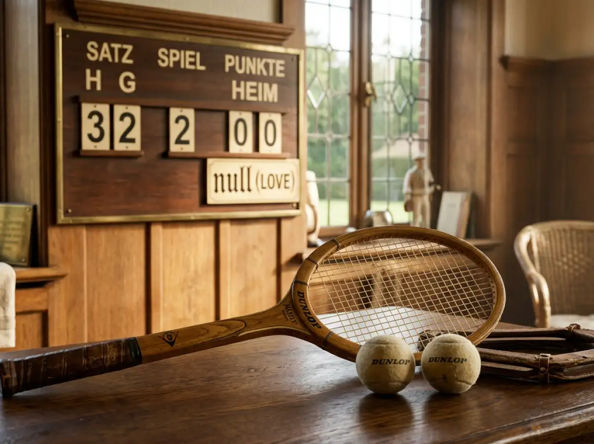 Tennis Love - historische Tennisszene mit Anzeigetafel