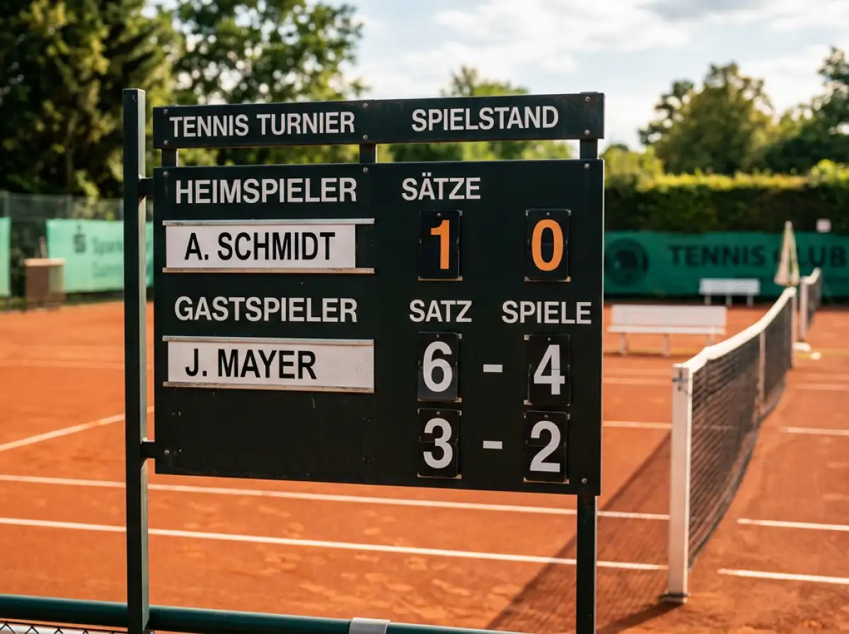 Anzeigetafel mit Tennis-Spielstand