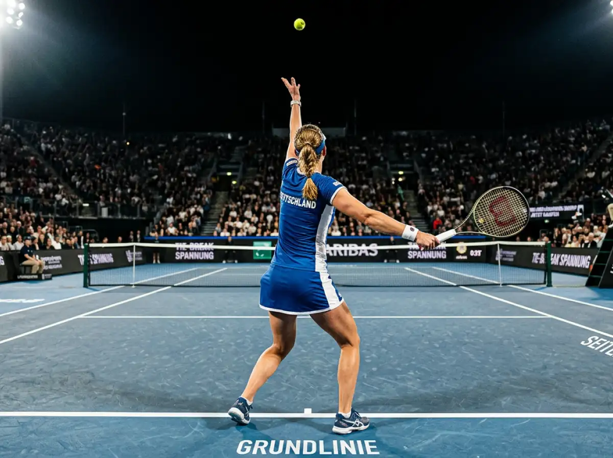 Tennisspieler beim spannenden Tie-Break auf Hartplatz